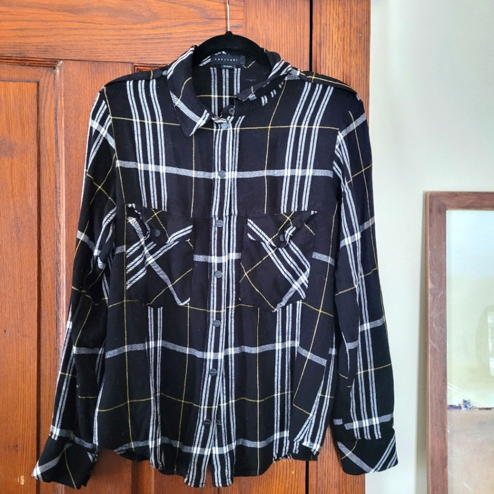Sanctuary Plaid Snap Button-up